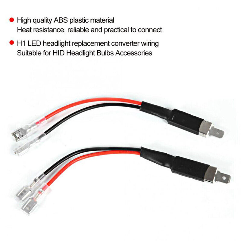 2pcs H1 LED Conversion Wiring Cable Adapter Holder for LED Headlight Bulbs Newly