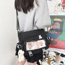 Korean College Handbags Large Capacity Tote Bags Multi-pocket for Student School