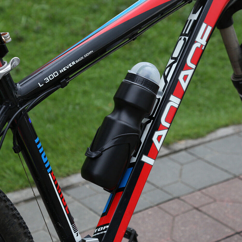 650ml Solid Color Mountain Bike Water Drink Bottle Holder Cage Screws Bells Set