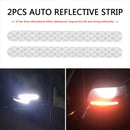 2x Car Reflector Stickers Rearview Mirror Reflective Warning Tape (White) Newly