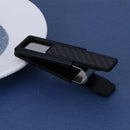 Double Sided Carbon Fiber Stainless Steel Alloy Purse Card Clip (Black)