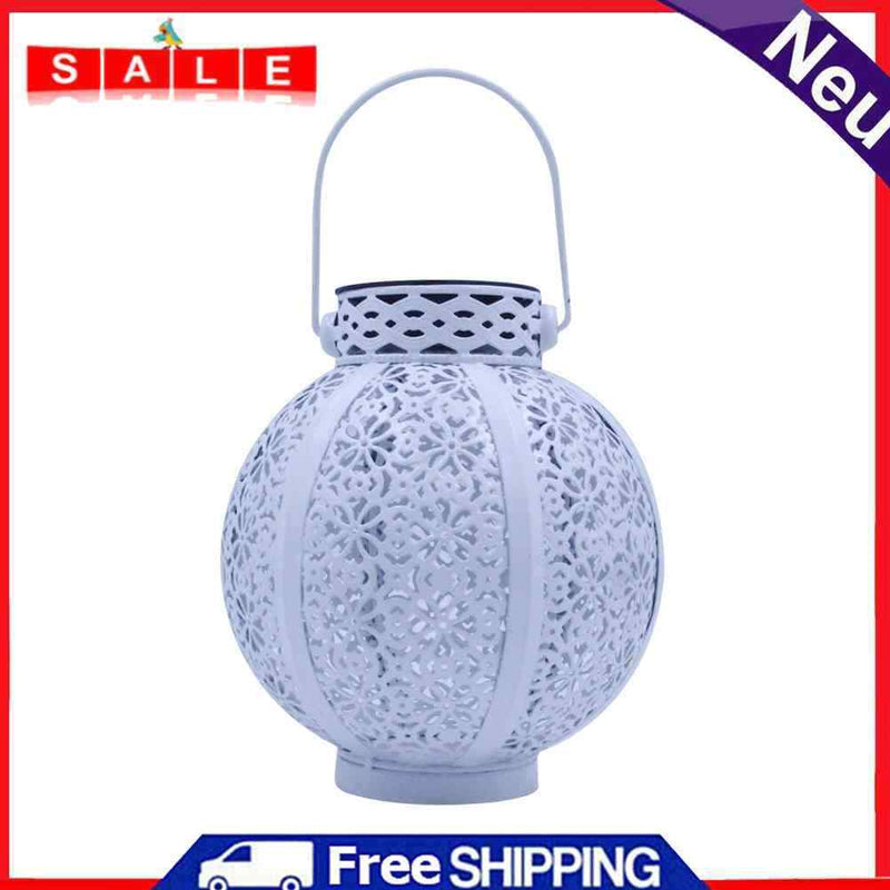 Creative Solar LED Iron Art Lantern Light Garden Yard Lighting Projector Lamp
