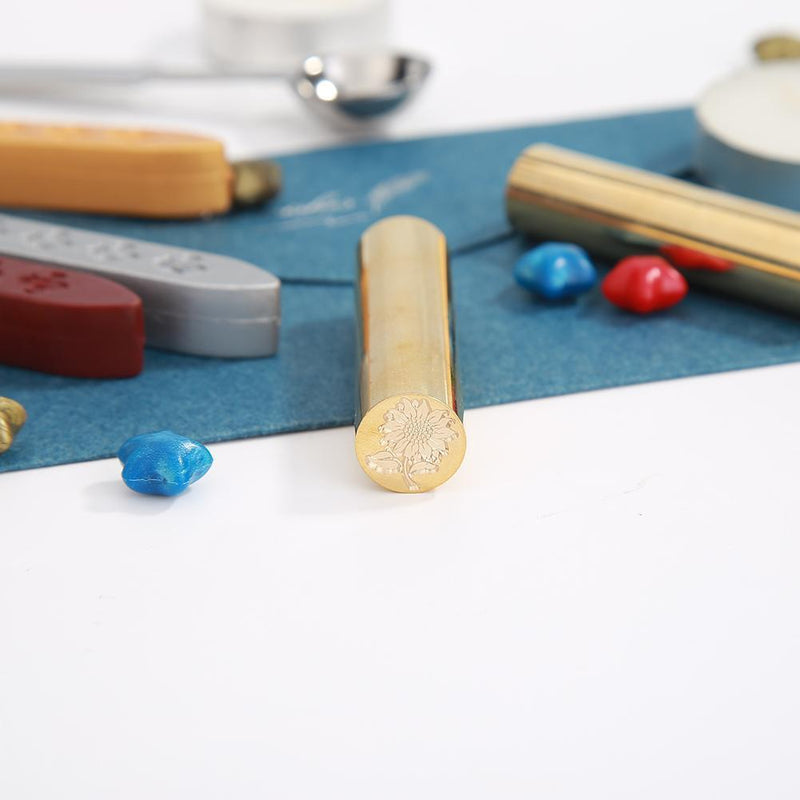 Cylindrical Brass Envelope Sealing Stamp for Document Customs Wedding Invit