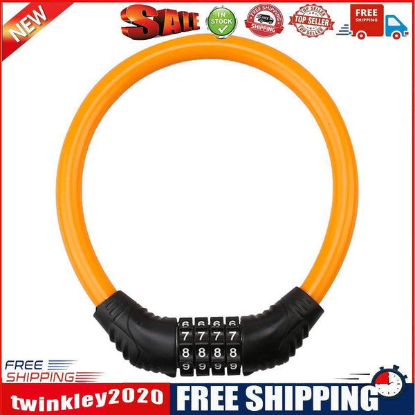 4 Digit Combination Bicycle Security Lock Anti Theft Cable Lock (Orange)