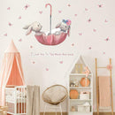 Cute Grey Bunny Ballet Rabbit Wall Stickers For Kids Nursery Room W9S8 Baby U9Y1