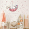 Cute Grey Bunny Ballet Rabbit Wall Stickers For Kids Nursery Room W9S8 Baby U9Y1