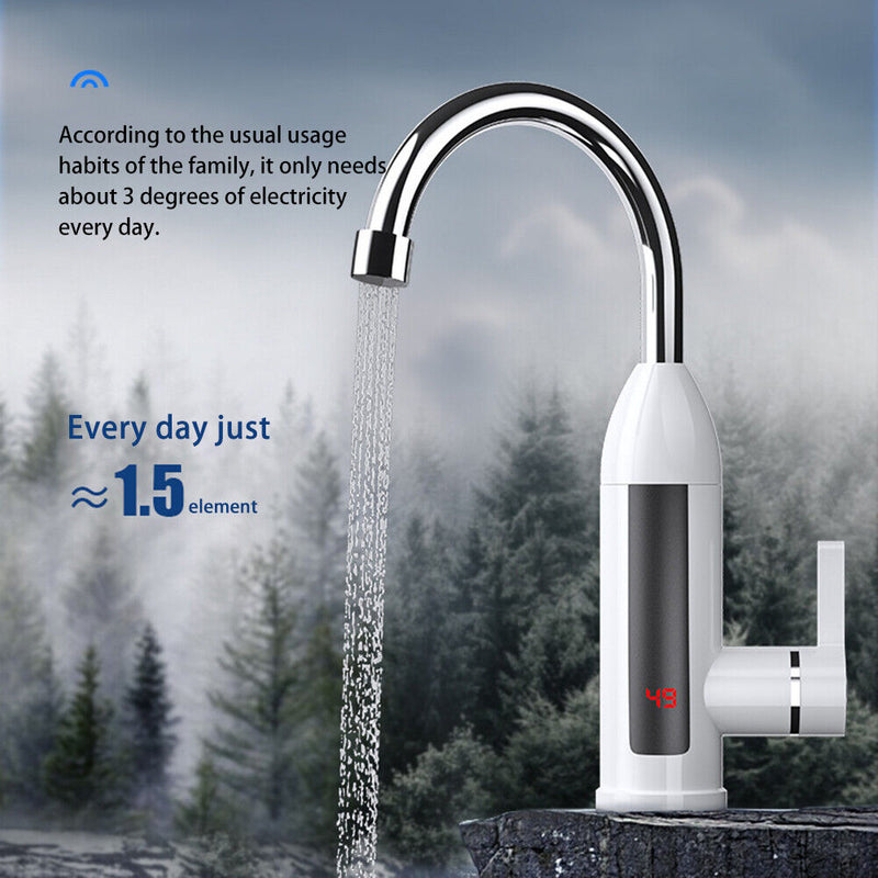 220V Hot Water Heater Tap EU Plug Electric Heating Faucet Home Kitchen Supp