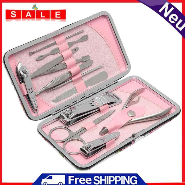 12Pcs Pedicure Manicure Set Nail Cuticles Clippers Cleanser Case Tool #XD