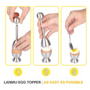 Egg Topper Cracker Set, Cutter with 2 Cups, 2 Spoons, for Hard, Soft Boiled Eggs