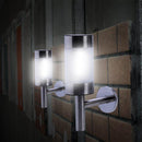 2pcs Solar Powered Stainless Steel Light LED Wall Light Fence Lamp Outdoor Garden Li