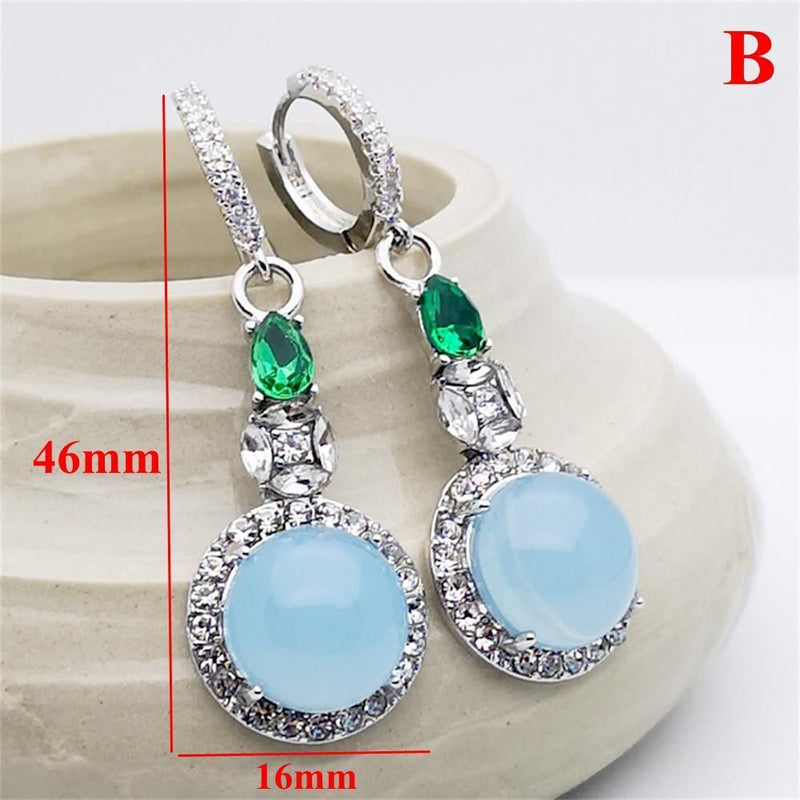 Wedding Jewelry Party Chic Peridot Moonstone Topaz Ear Stud Moonstone Earrings