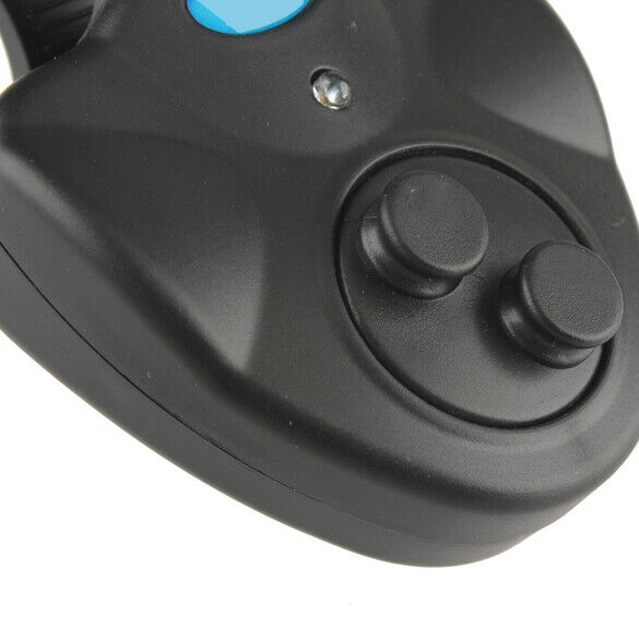 Electronic Fish Bite Finder Alarm LED Light Bell Clip On Fishing Rod Black Newly
