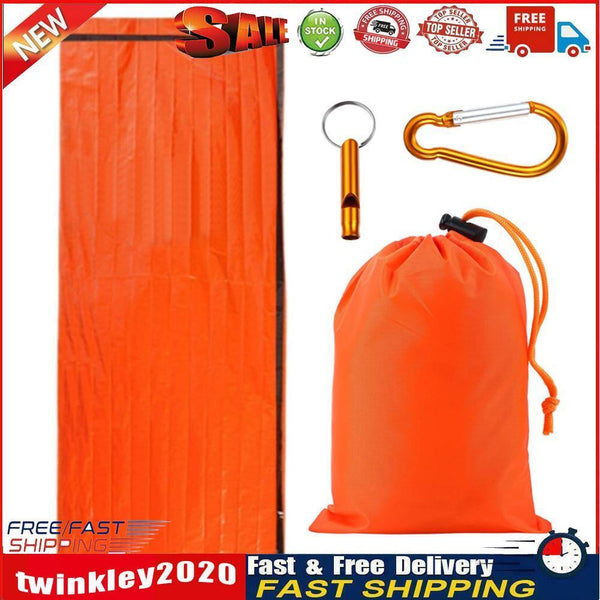 First Aid Sleeping Bag Portable Single Survival Thermal Blanket (Orange) Newly