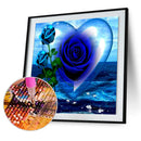 Blue Rose Heart 5D Diamond Painting Embroidery DIY Cross Stitch Home Decor Newly