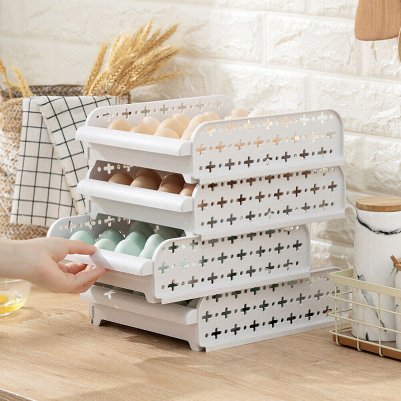 20 Grids Egg Storage Box Food Protect Holder Plastic Refrigerator Space Saver