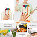 Kitchen Linen Apron Color Nail Polish Painted Party Supply Cleaning Pinafore