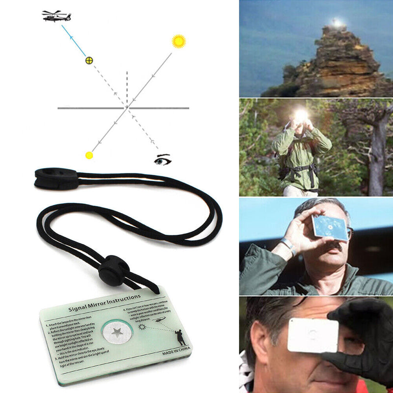 Multifunction Survival Marine Kayak Emergency Rescue Signal Mirror Outdoor
