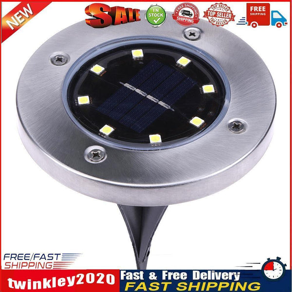 Outdoor Solar Powered 8LED Ground Light Garden Path Landscape Decking Lamp Newly