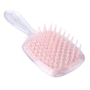 Wide Teeth Air Cushion Comb Scalp Massage Hair Brush (Transparent Pink)
