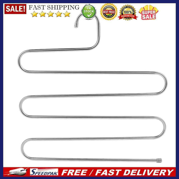 2Stainless Steel Pants Trousers Hanger Clothes Rack Closet Holder Organizer