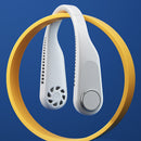 Leafless Silent Air Cooling Hanging Neck Fan for Sports Travel (White)