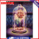 Cotton Thread Embroidery DIY 11CT Stamped Cross Stitch Rose in Glass Artwork Kit