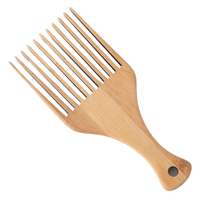 Home Bamboo Wide Tooth Comb Detangling Anti-Static Square Pocket Hair Brush