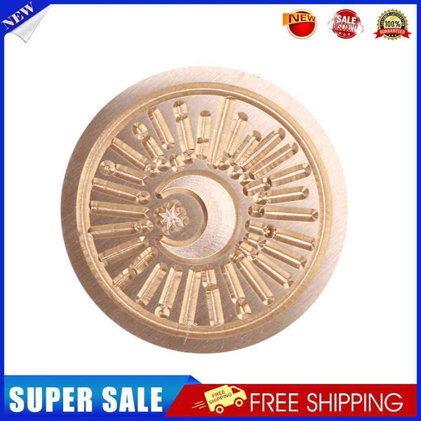 #A 25mm Sun Moon Stars Round Retro Seal Wax Seal Stamp Head Fire Paint for Weddi