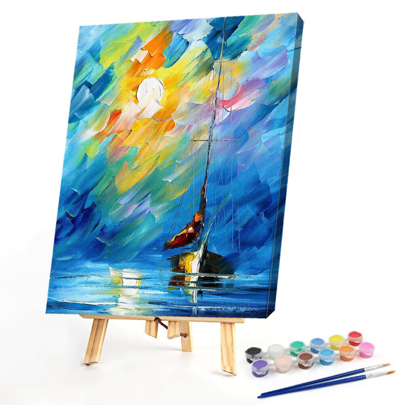 Ship at Sea Oil Paint By Numbers Kit DIY Drawing Picture for Adults Home Decor