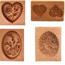 Heart Shortbread Mold Wooden Gingerbread Cookie Mold Cookie Cutter Molds Carved