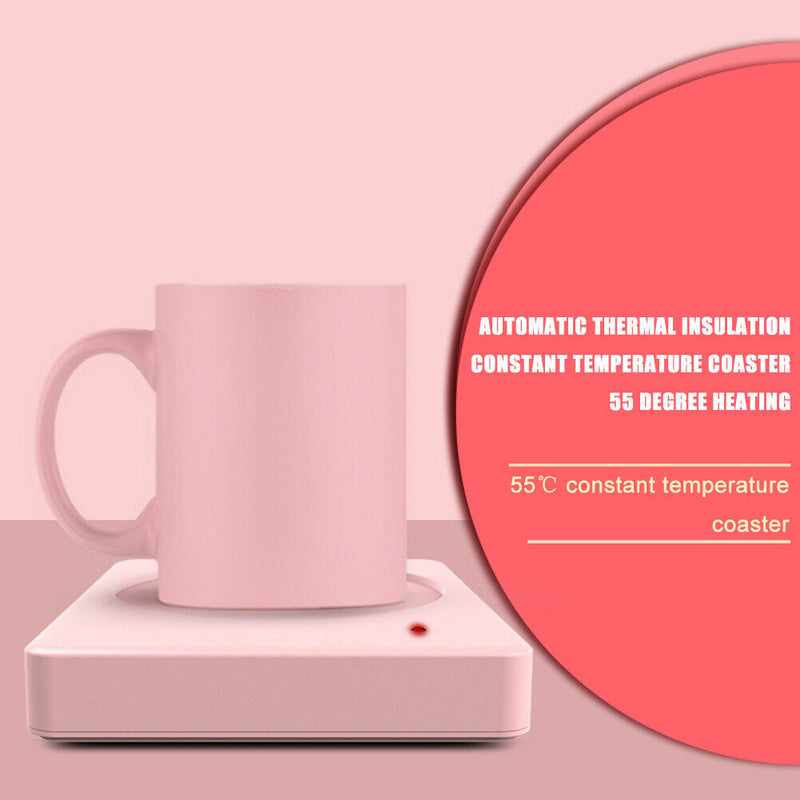 220V Electric Hot Tea Maker Portable Desktop Heater Hot Milk Cup Heating Coaster