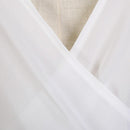 Women Blouses Sexy Deep V-neck Chiffon Long-sleeved Blouse White L