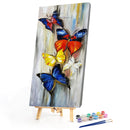 Butterflies Oil Paint By Numbers DIY Handpainted on Canvas Wall Art Kit Unf