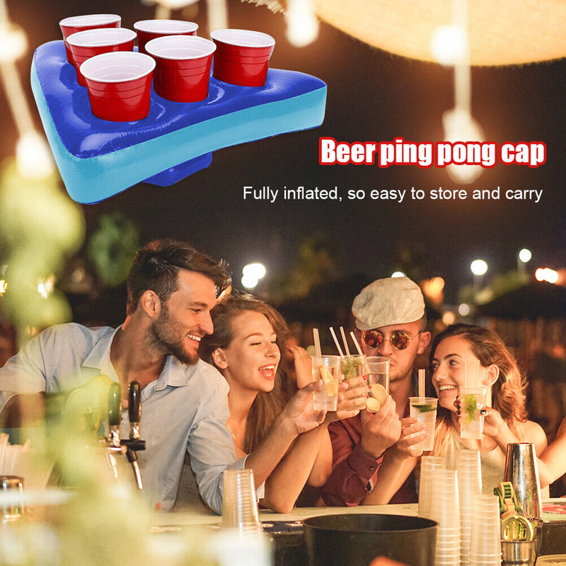 Kids Inflatable Beer Pong Triangle Cap Throwing Interactive Game Prop Toys Newly