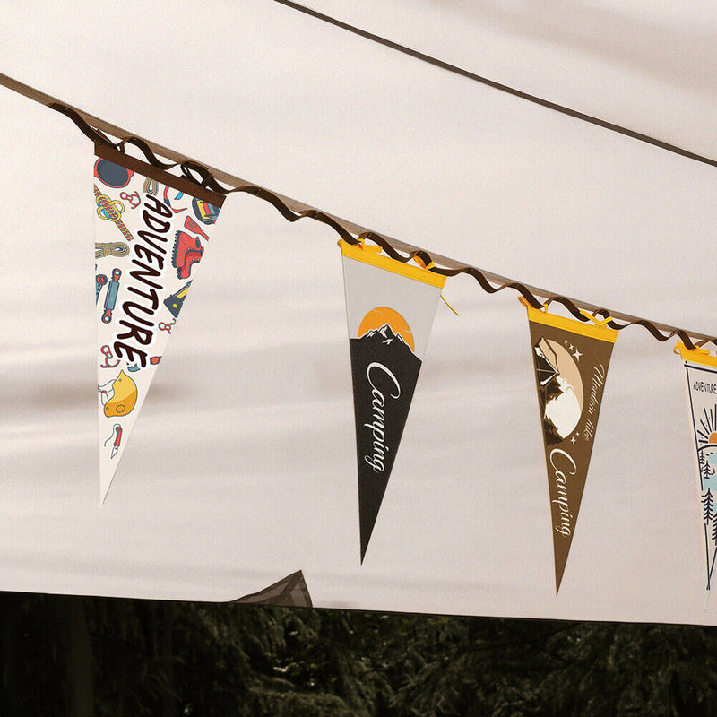 Outdoor Camping Bunting Pennant Garland Tent Scene Layout Triangle Hanging