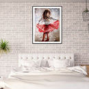 DIY Full Round Drill Diamond Painting little girlMosaic Rhinestone Art Craf