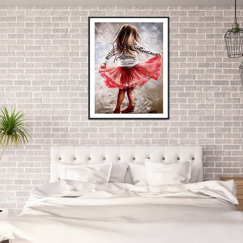 DIY Full Round Drill Diamond Painting little girlMosaic Rhinestone Art Craf