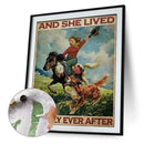 #A Retro Riding Girl Poster Oil Paint By Numbers DIY Frameless Drawing Picture