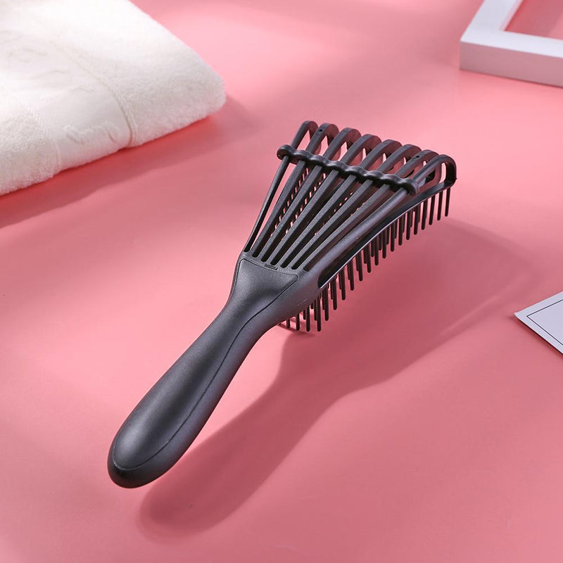 Women Rubber Handle Hair Scalp Massage Comb Wet Curly Hairstyling Beauty Brush