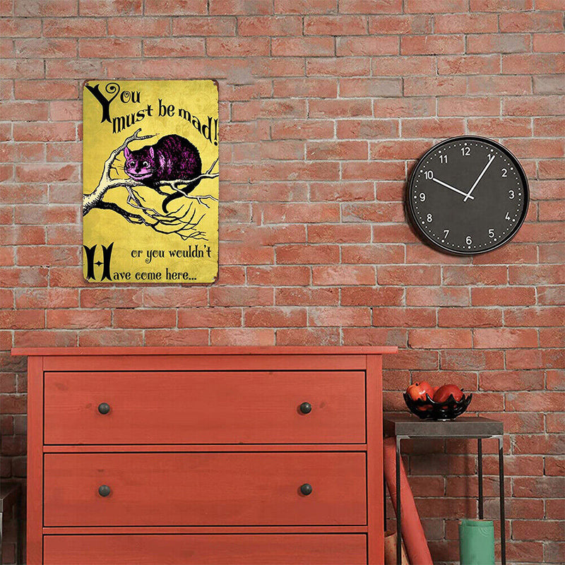 Retro Rectangular Talented Cat Metal Painting for Pub Tin Wall Sign (3)