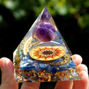 Orgonite Pyramid Amethyst Peridot Healing Crystal Energy Orgone Crafts (C)