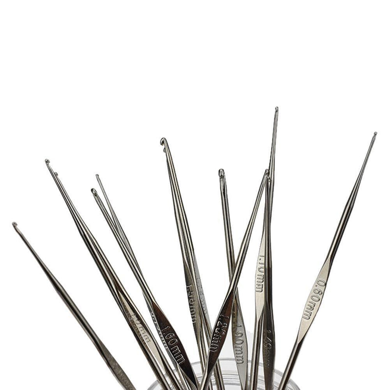 DIY Aluminum Crochet Hooks Sweater Knit Sewing Needles Set Kit (100pcs)
