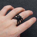 Hip Hop Rock Promise Adjustable Halloween Punk Spider Ring Simulation Animal