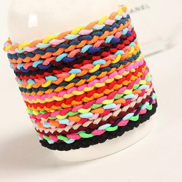 Wave Braided Random Color Hairband Ponytail Holder Elastic Rubber Hair Rope
