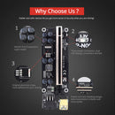 PCI Express Riser Card 1X to 16X PCI-E Extender USB 3.0 Cable 6Pin Power  Newly