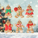 6pcs Xmas Gingerbread Man Tree Pendant Bedroom Exquisite Hanging Decor (L) Newly