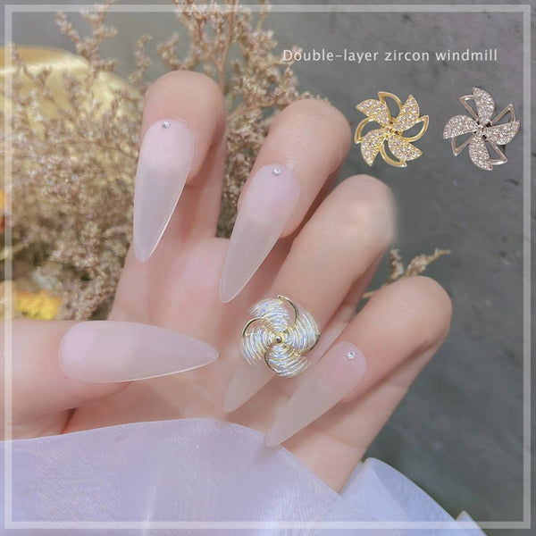 Windmill Jewelry Flash Luxury Accessories Double-layer Nail Art Decoration
