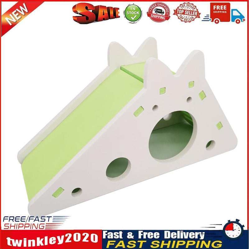 Assembled Hamster Slide Toys Guinea Pig Hamster Cage House Nest (Green) Newly