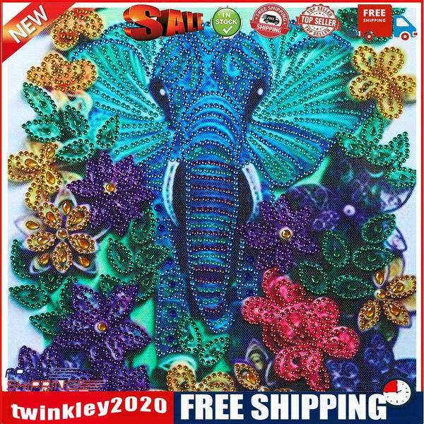 Partial Drill 5D DIY Special Shaped Diamond Painting Flowers Elephant Kit