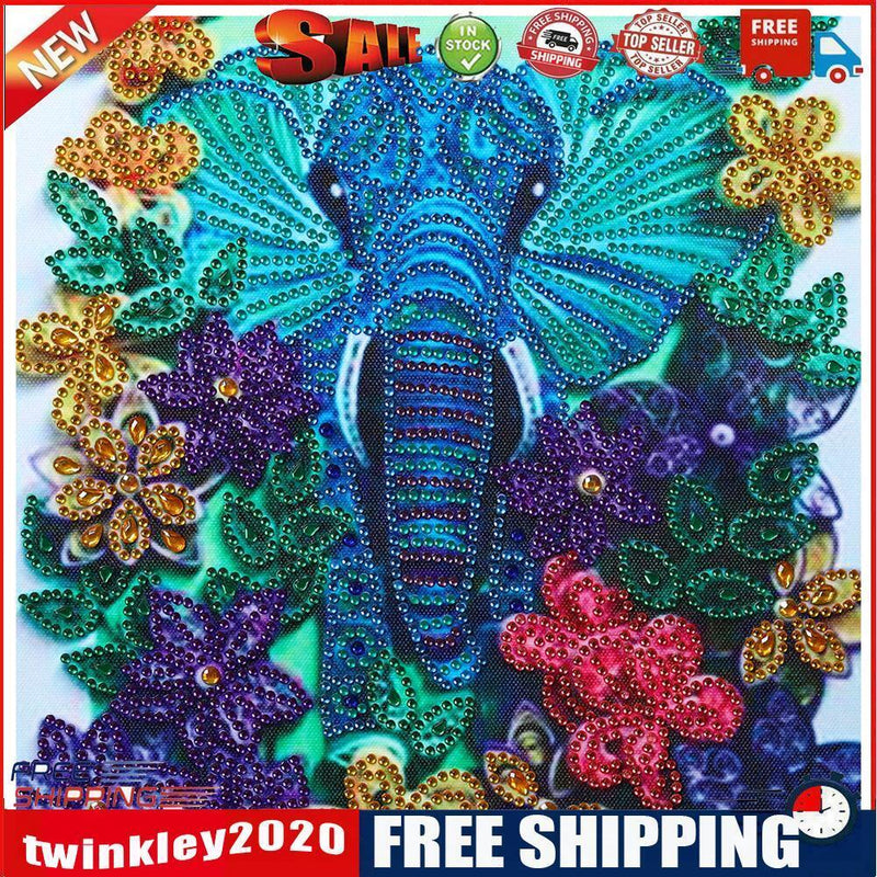 Partial Drill 5D DIY Special Shaped Diamond Painting Flowers Elephant Kit